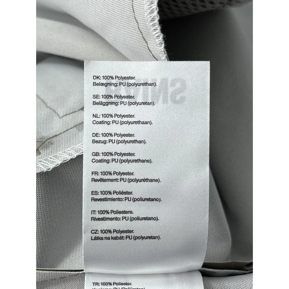 RAINS Brand Unisex Sz Large Classic Taupe Long Waterproof Rain Jacket Snap Front - Picture 13 of 15